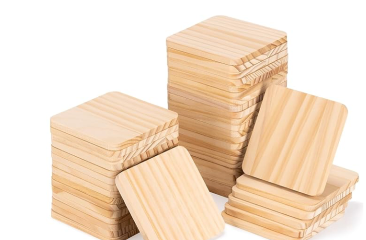 Unfinished Square Wood Coasters