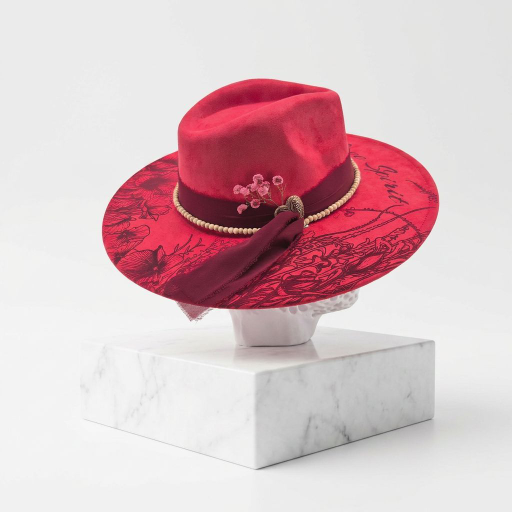 Free Spirit Poppy Flowers – Custom Engraved Western Hat