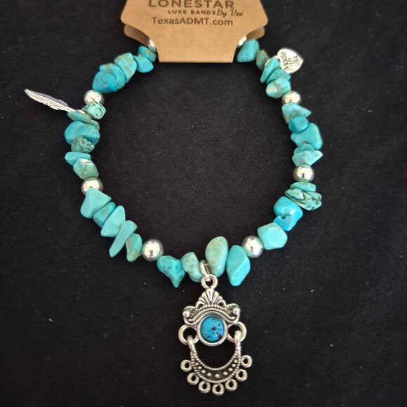 Boho Western Faux Turquoise Hat Band / Cowgirl Hat Accessory