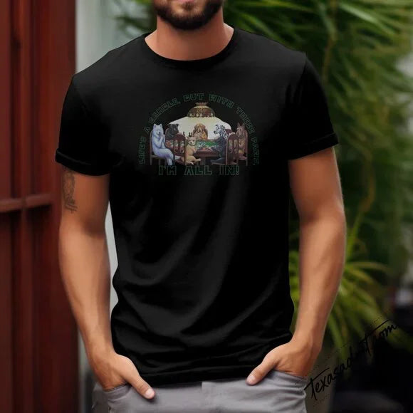 πΎ Poker Dogs Graphic Tee β βIβm All In!β Funny Dog Lovers T-Shirt β Black