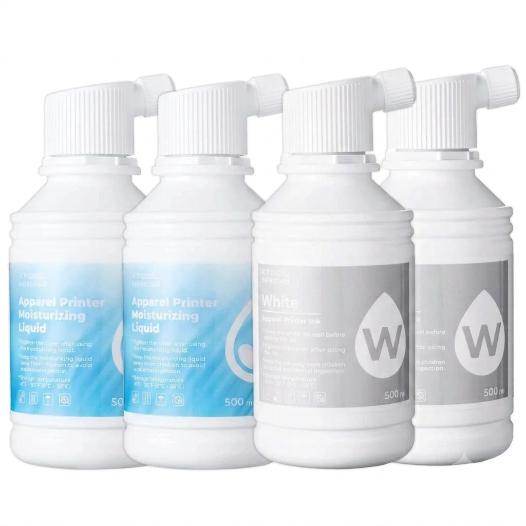 xTool DTF Apparel Printer White Ink & Moisturizing Liquid Kit