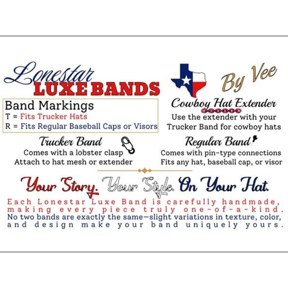 Custom Hat Bands for Trucker/Cowboy Hats