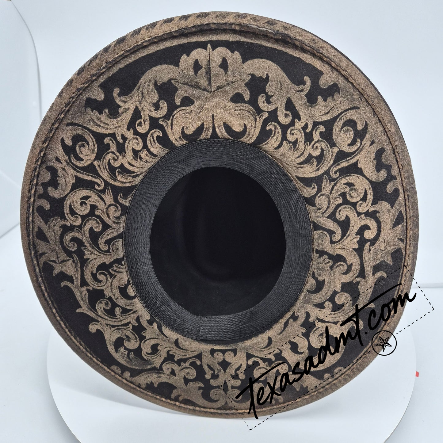 Boho Custom Wide-Brim Western Tooled & Embellished Custom Engraved Western Hat