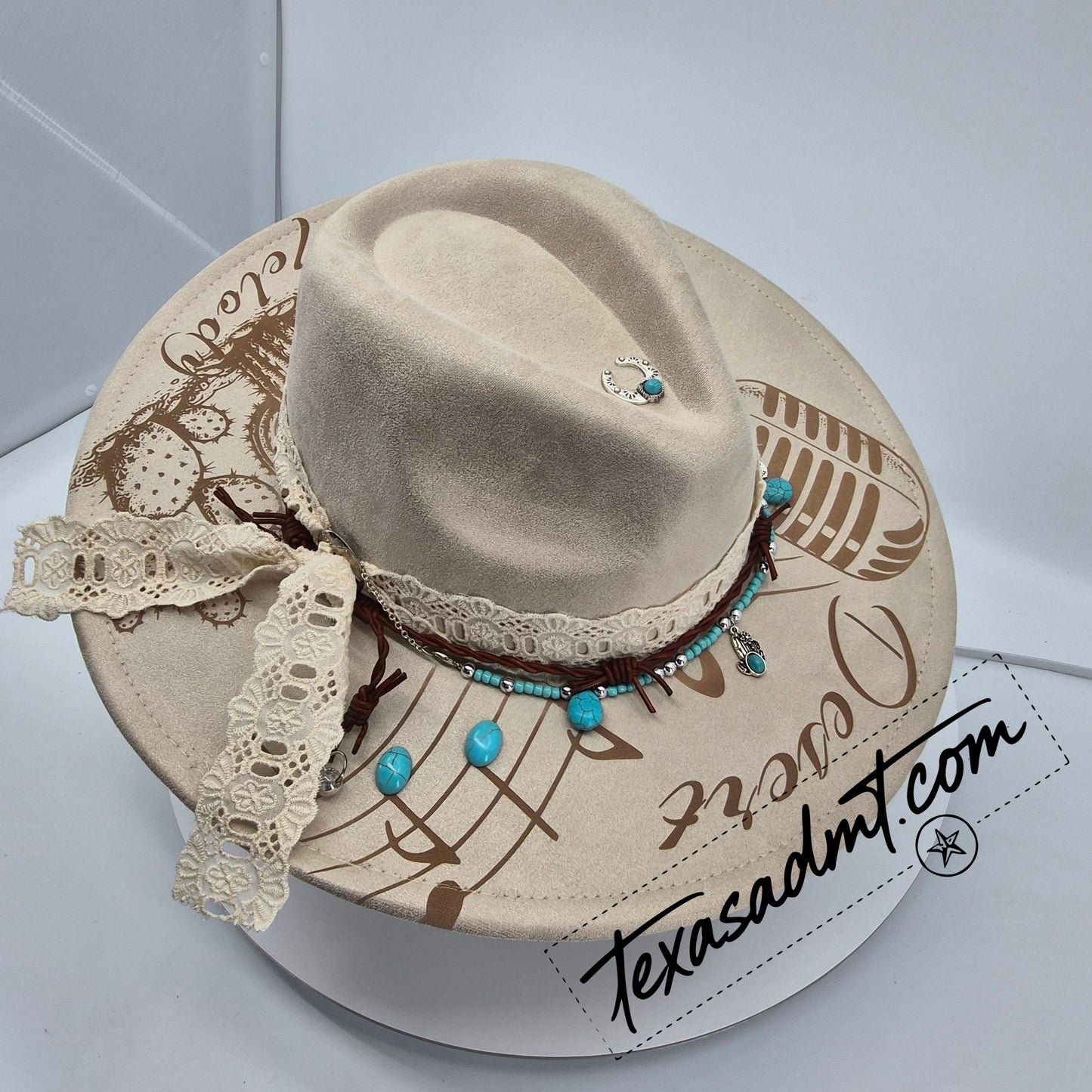 Desert Melody Custom Wide-Brim Western Tooled & Embellished Custom Engraved Western Hat