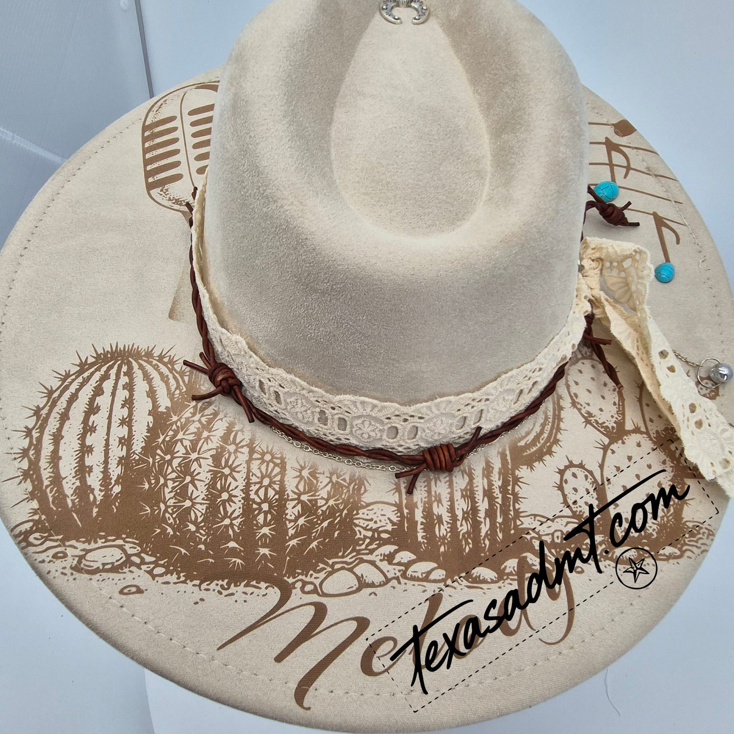 Desert Melody Custom Wide-Brim Western Tooled & Embellished Custom Engraved Western Hat