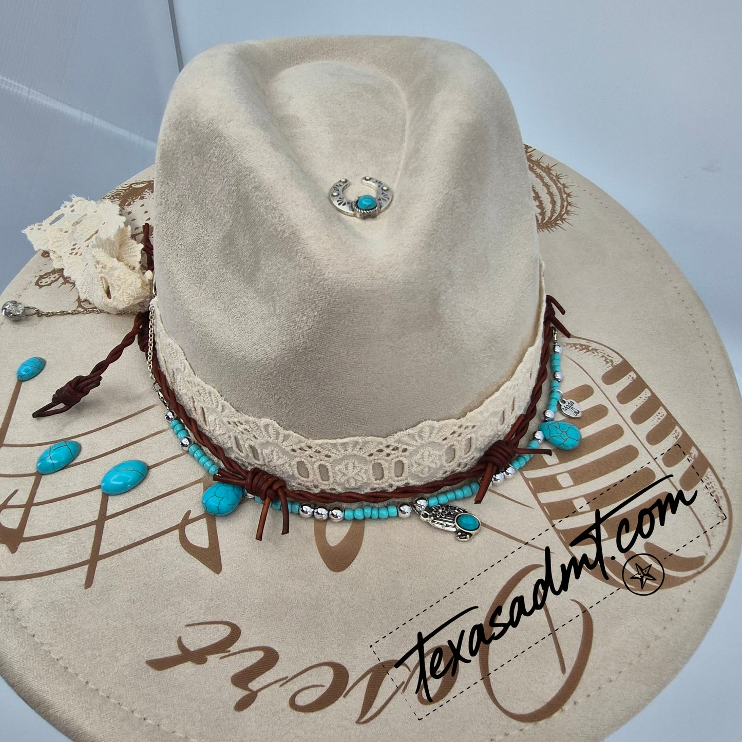 Desert Melody Custom Wide-Brim Western Tooled & Embellished Custom Engraved Western Hat