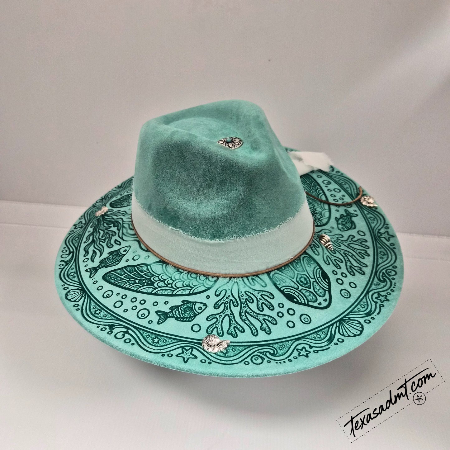 Ocean Below   – Custom Engraved Western Hat