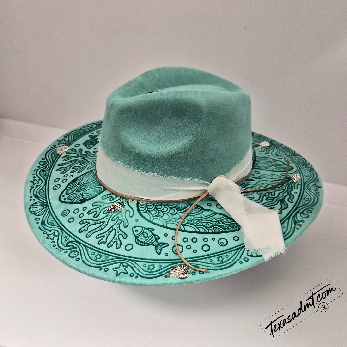 Ocean Below   – Custom Engraved Western Hat