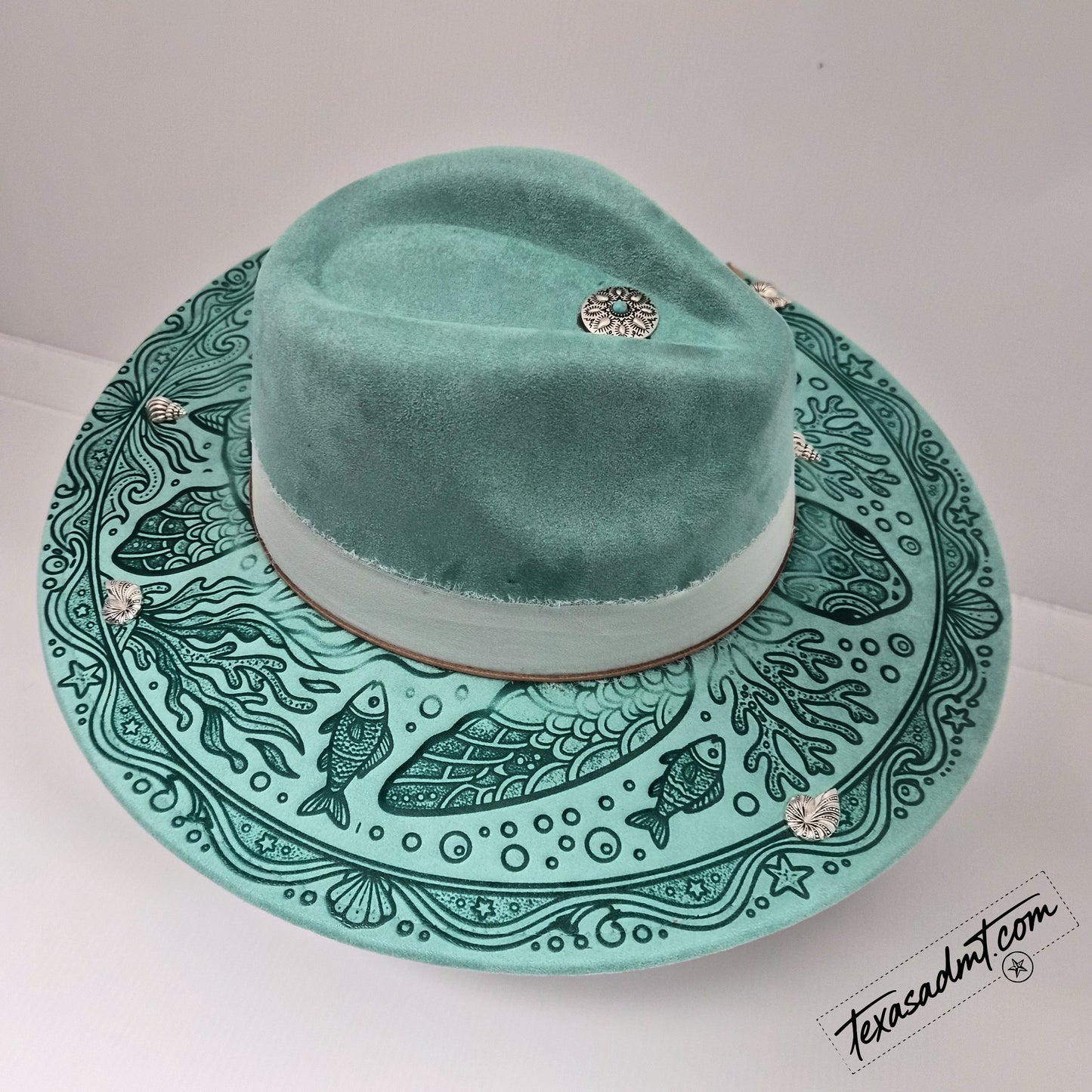 Ocean Below   – Custom Engraved Western Hat
