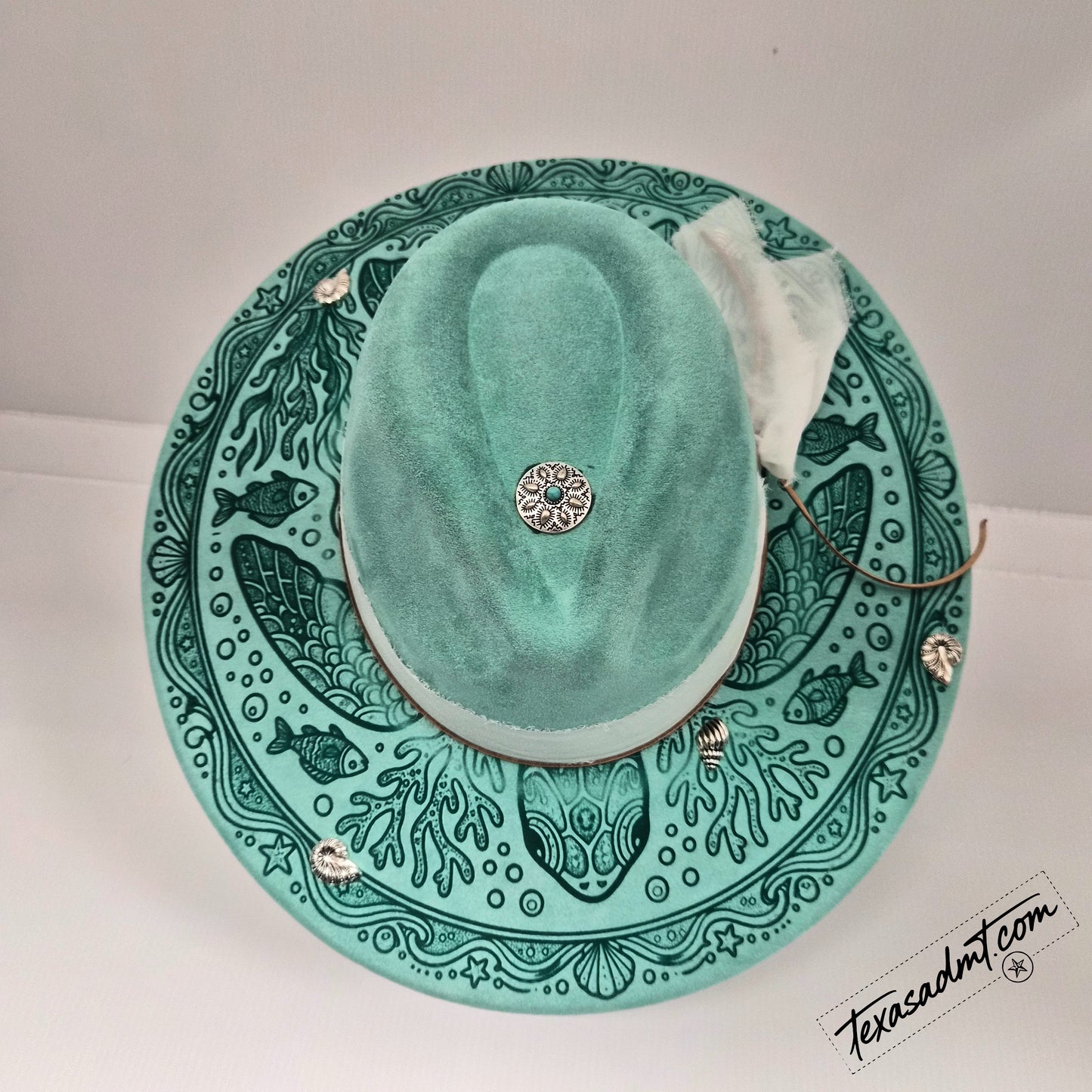 Ocean Below   – Custom Engraved Western Hat