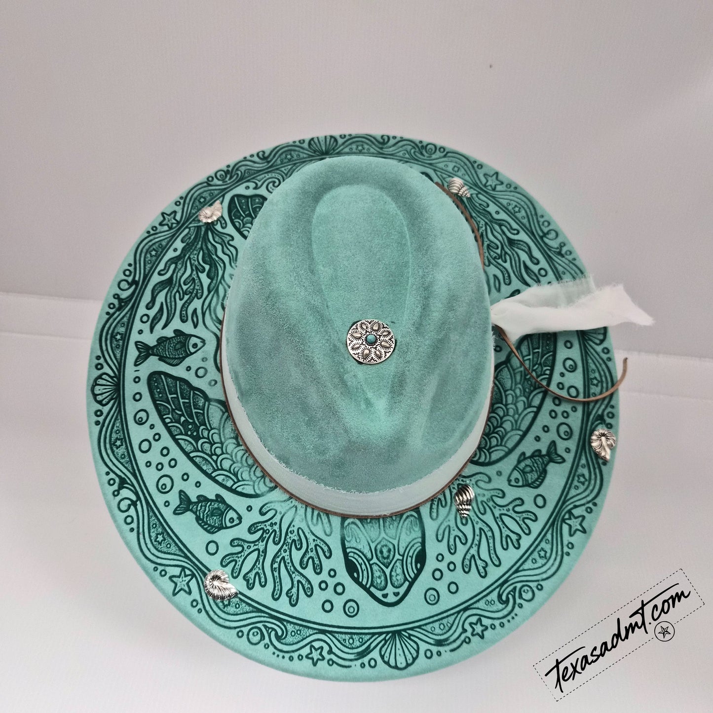 Ocean Below   – Custom Engraved Western Hat