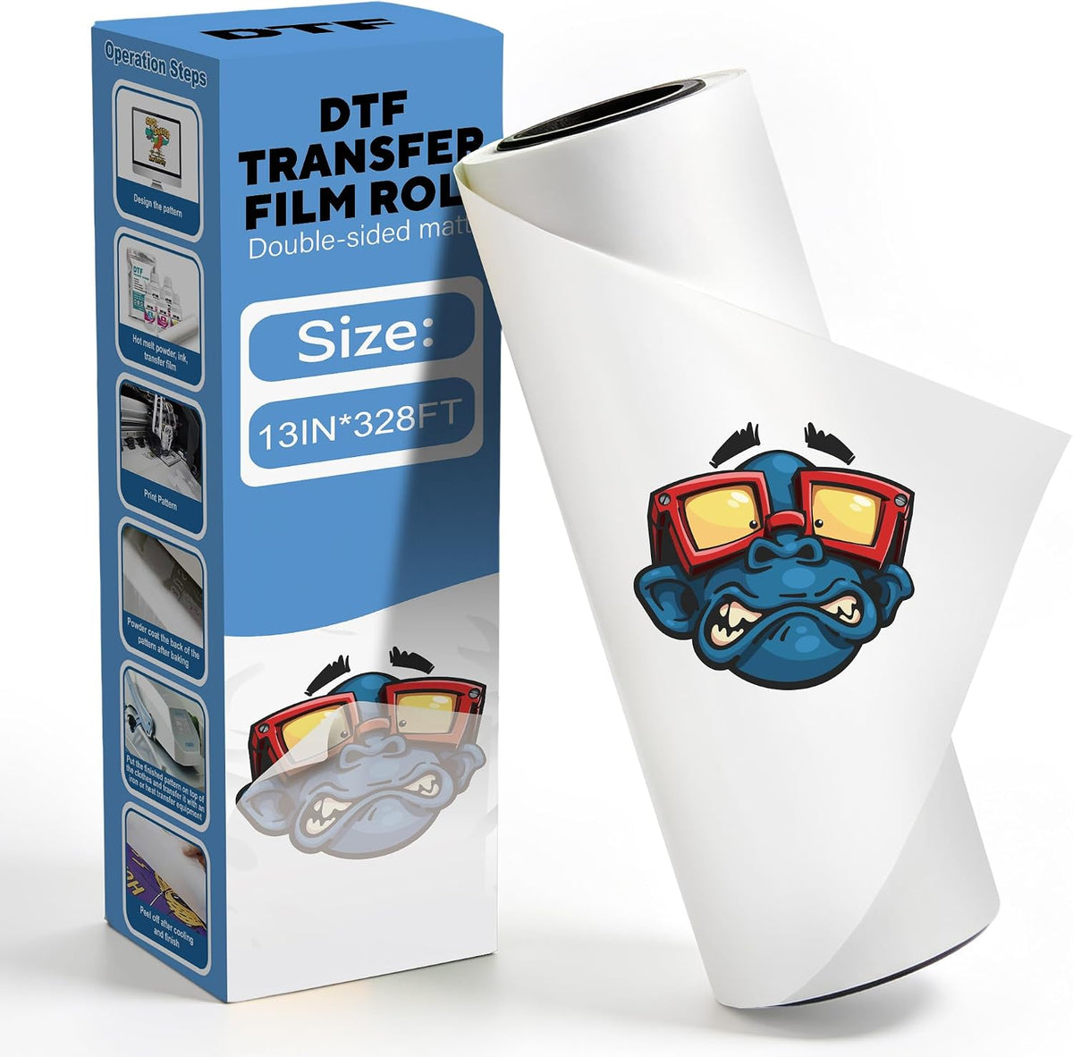 13"x328FT DTF Transfer Film Roll for T-Shirt Inkjet DTF Printer