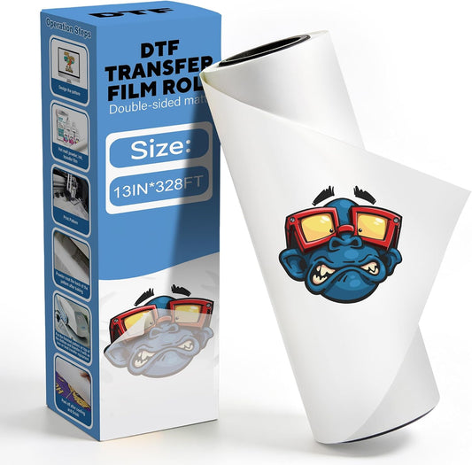 13"x328FT DTF Transfer Film Roll for T-Shirt Inkjet DTF Printer