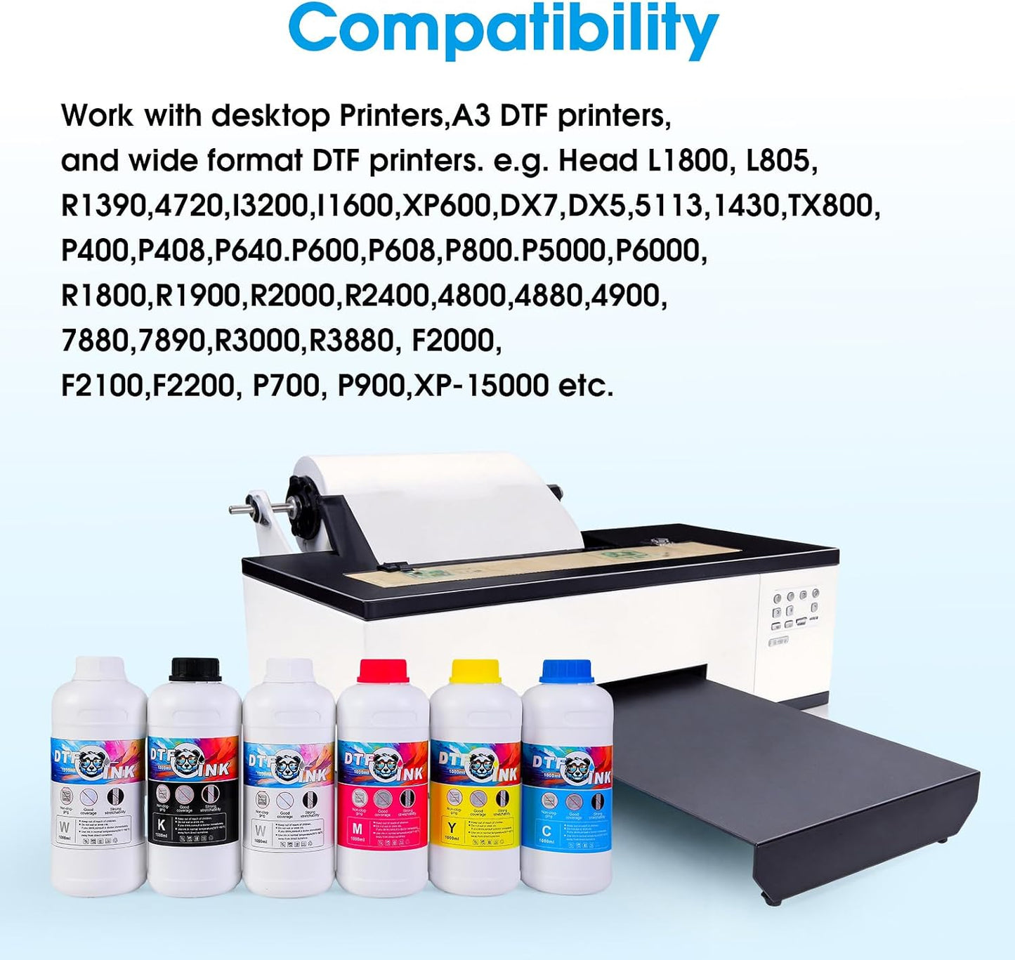 DTF Ink 6000ml Transfer Ink for PET Film Refill Ink 98