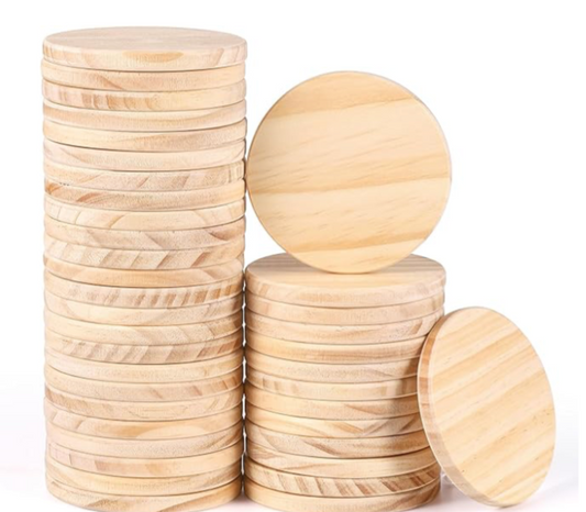 Unfinished Round Wood Coasters