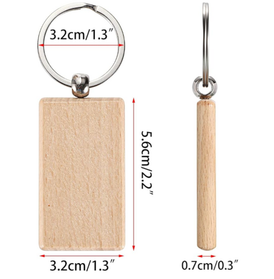 Unfinished Wooden Keychain Blanks