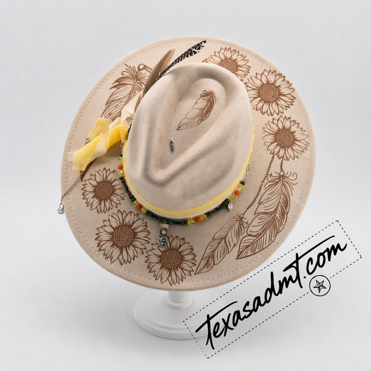 Sunflower Prairie Hat – Custom Engraved Western Hat