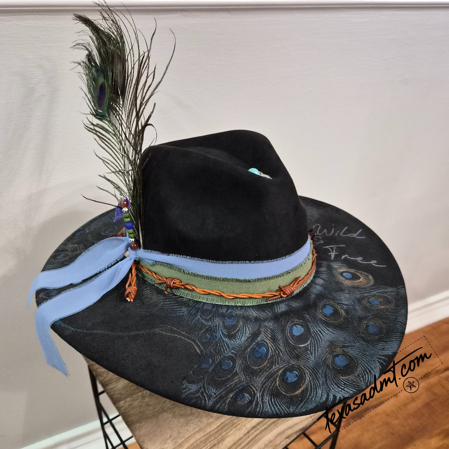 Wild & Free – Peacock Feather Custom Western Hat