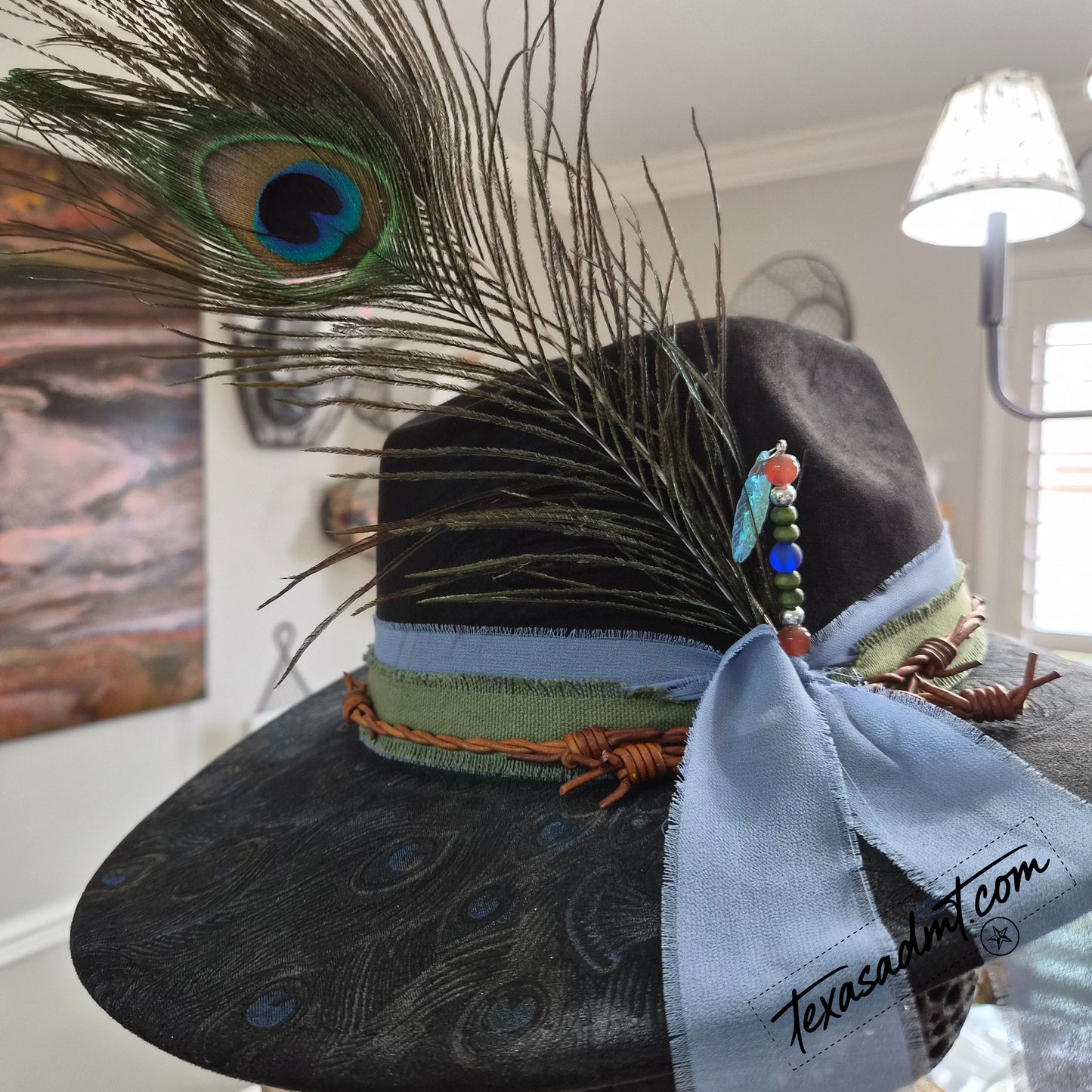 Wild & Free – Peacock Feather Custom Western Hat