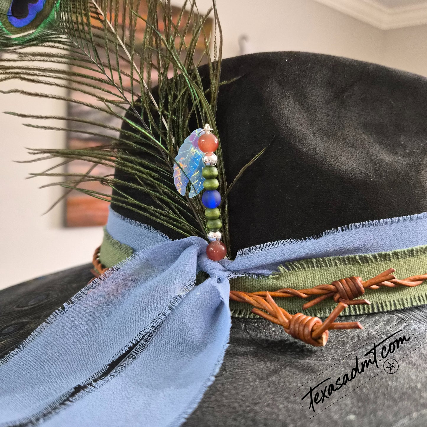Wild & Free – Peacock Feather Custom Western Hat