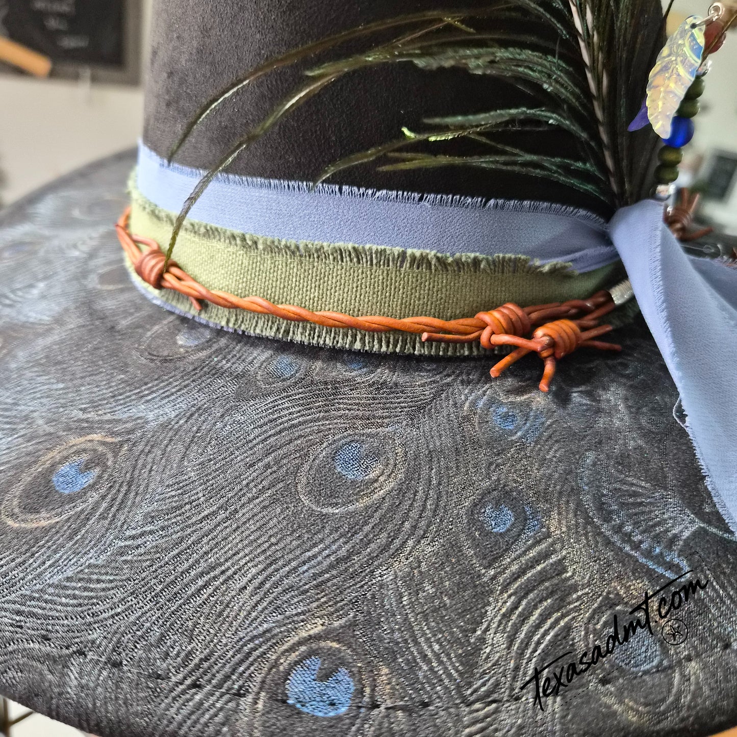 Wild & Free – Peacock Feather Custom Western Hat