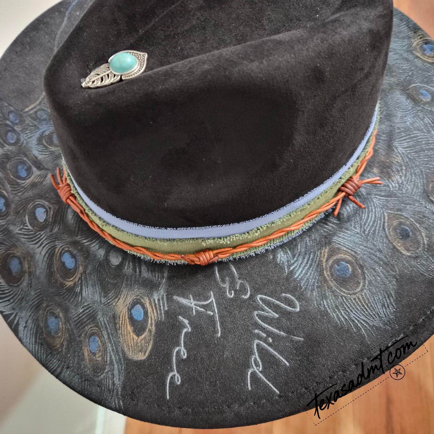 Wild & Free – Peacock Feather Custom Western Hat