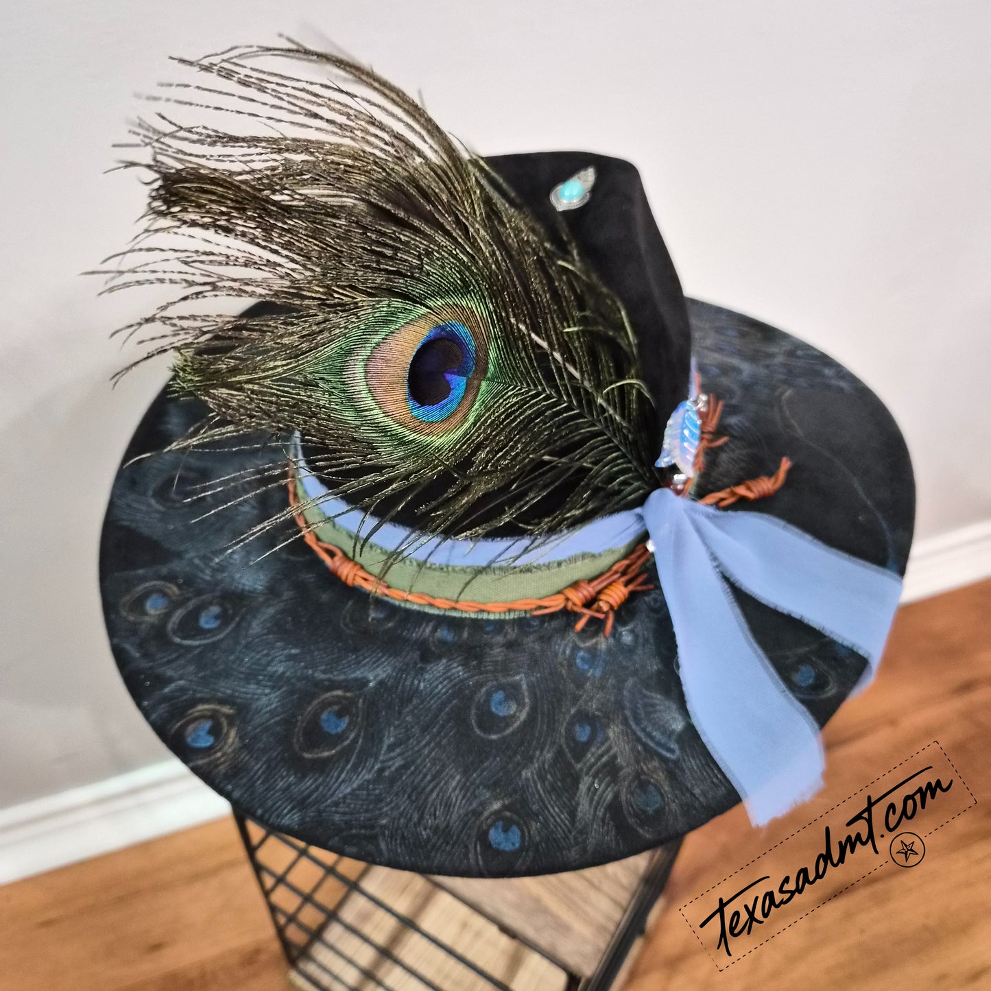 Wild & Free – Peacock Feather Custom Western Hat