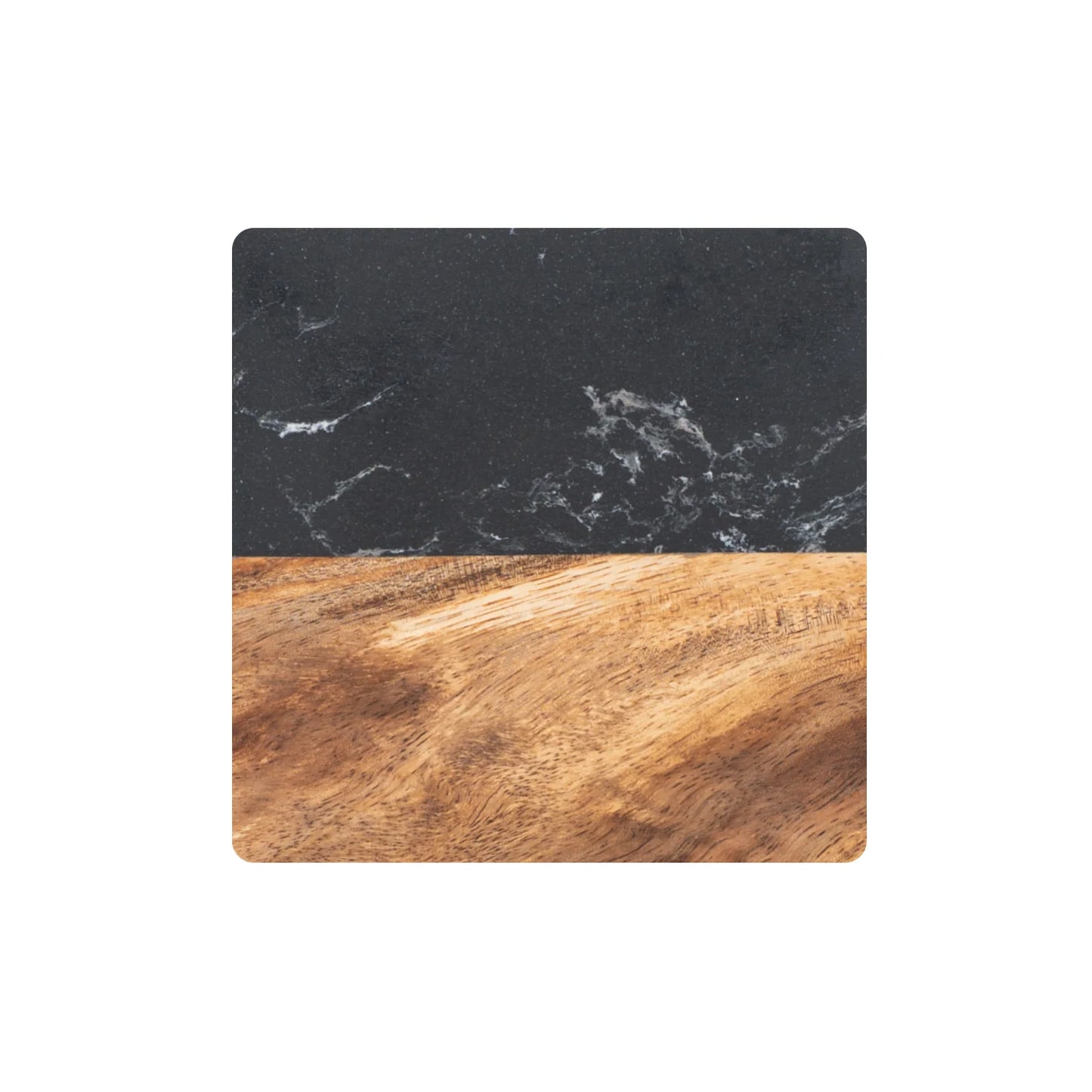 Premium Square Marble & Wood Spliced Coasters