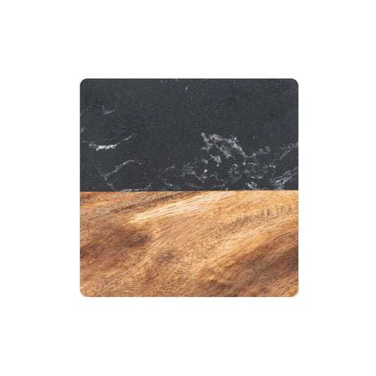Premium Square Marble & Wood Spliced Coasters
