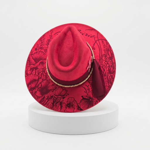 Free Spirit Poppy Flowers – Custom Engraved Western Hat