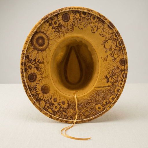 The Golden Sunflower – Custom Engraved Western Hat
