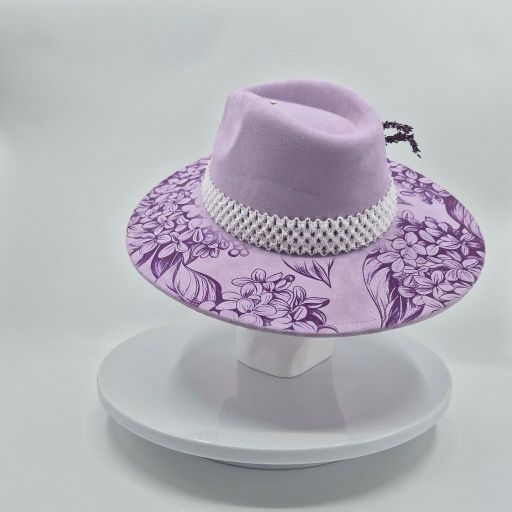 Lilac and Lavender – Custom Engraved Western Hat