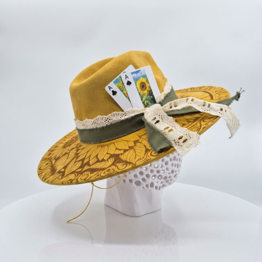 The Golden Sunflower – Custom Engraved Western Hat