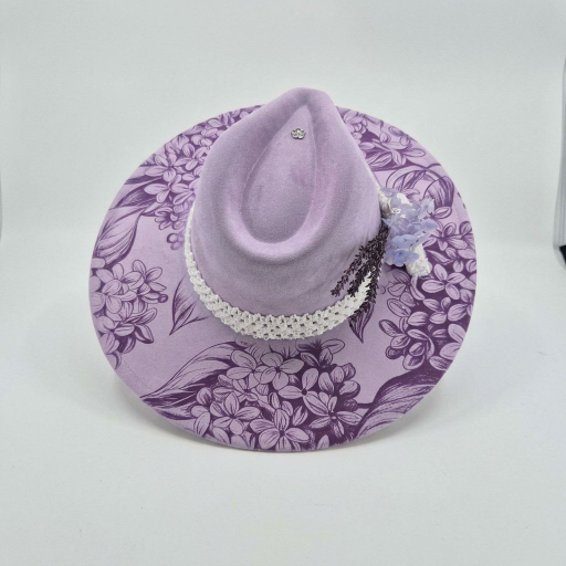Lilac and Lavender – Custom Engraved Western Hat