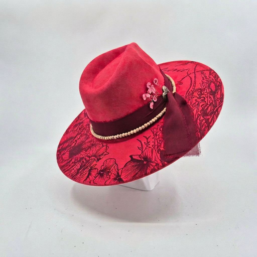 Free Spirit Poppy Flowers – Custom Engraved Western Hat