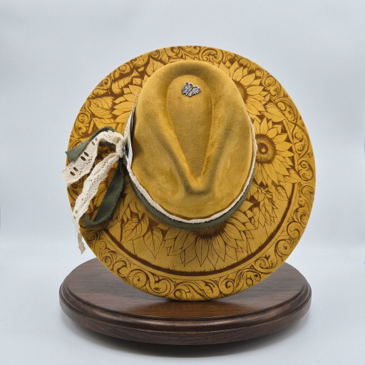 The Golden Sunflower – Custom Engraved Western Hat