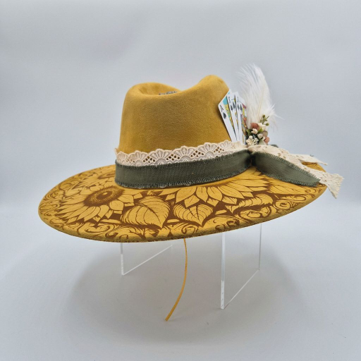 The Golden Sunflower – Custom Engraved Western Hat