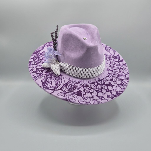 Lilac and Lavender – Custom Engraved Western Hat