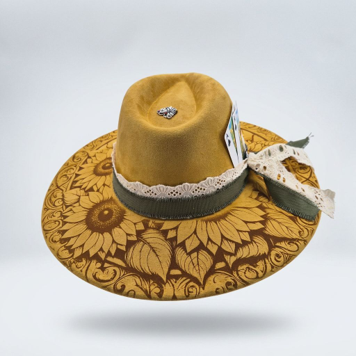 The Golden Sunflower – Custom Engraved Western Hat