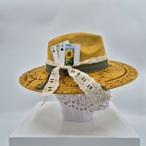 The Golden Sunflower – Custom Engraved Western Hat
