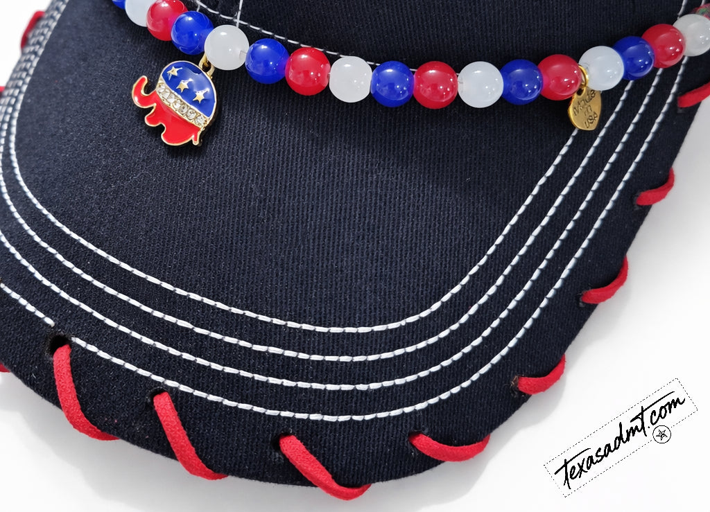 Vote the Right Way Patriotic Beaded Trucker Hat – Red, White & Blue Statement