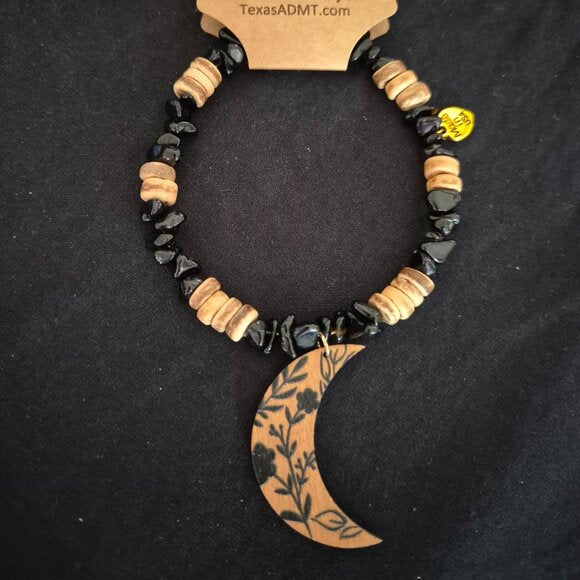 Crescent Moon Hat Band – Boho Western Beaded Accessory