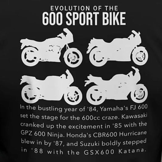 600 Sportbike Evolution Tee: Yamaha, Suzuki, Kawasaki, Honda