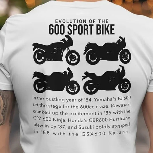 600 Sportbike Evolution Tee: Yamaha, Suzuki, Kawasaki, Honda