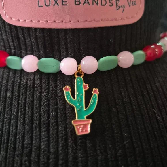 Cactus Charm Hat Band – Handmade Western Beaded Band – Fits Most Hats Lone Star