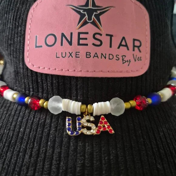 Red White Blue Hat Band | USA Charm | Cowgirl Western Accessory