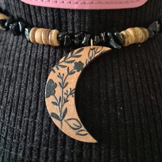 Crescent Moon Hat Band – Boho Western Beaded Accessory