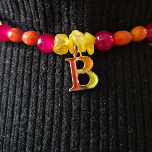 Western Beaded Hat Band Letter B Charm Colorful LoneStar Luxe Bands