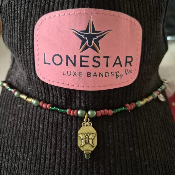Lone Star Luxe Butterfly Hat Band – Handmade Beaded Western Accessory