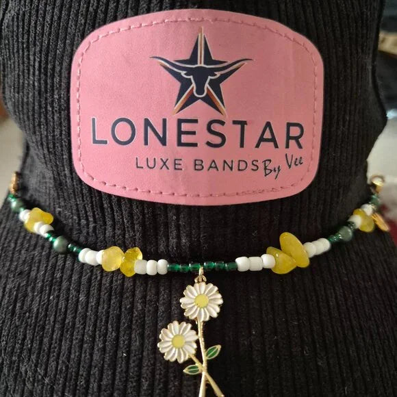 LoneStar Luxe Daisy Hat Band • Beaded Western Boho Accessory